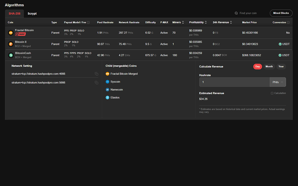 Home page network settings